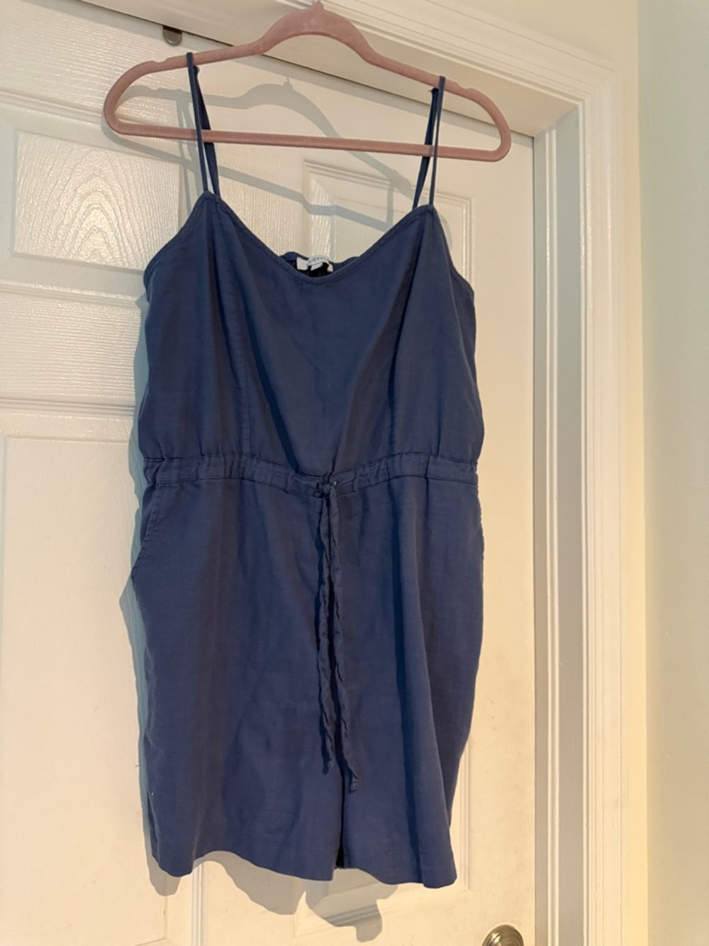 Blue Spaghetti-Strap Romper